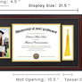 upsimples 11x22 Diploma Frame with Tassel Holder for 8.5x11 Certificate and 5x7 Photo with Black over Gold Mat, High Definition Glass, Mahogany with Gold Beads, 1 Pack