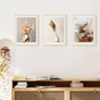 Sindcom 12x16 Picture Frame 3 Pack, Boho Wall Decor Poster Frames with Detachable Mat for 11x14 Prints, Horizontal and Vertical Hanging Hooks for Wall Mounting, Natural Photo Frame for Gallery Home Décor