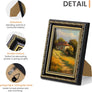 upsimples 5x7 Picture Frame with Real Glass, 2 Pack Ornate Vintage Picture Frames for Wall or Tabletop Display, Gold and Black 5 x 7 Photo Frame for Wall Décor