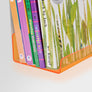 upsimples Clear Orange Acrylic Shelves for Wall Storage, 15" Acrylic Floating Shelves Wall Mounted, Kids Bookshelf, Display Ledge Wall Shelves for Bedroom, Living Room, Bathroom, Set of 6