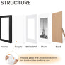 upsimples 8.5x11 Picture Frame Set of 10, Display Pictures 6x8 with Mat or 8.5x11 Without, Multi Photo Frames Collage for Wall or Tabletop Display, Black