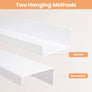 upsimples White Acrylic Shelves for Wall Storage, 15" Acrylic Floating Shelves Wall Mounted, Kids Bookshelf, Display Ledge Wall Shelves for Bedroom, Living Room, Bathroom, Kitchen, Set of 2
