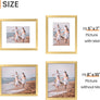 upsimples 8x10 Picture Frame Set of 10,Display Pictures 5x7 with Mat or 8x10 Without Mat,Multi Photo Frames Collage for Wall or Tabletop Display,Gold