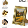 upsimples 5x7 Picture Frame with Real Glass, 2 Pack Ornate Vintage Picture Frames for Wall or Tabletop Display, Gold 5 x 7 Photo Frame for Wall Décor