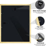 Upsimples 11x14 Diploma Frame Certificate Degree Document Frame with High Definition Glass, 2 Pack Diploma Frames 8.5 x 11 with mat for Wall and Tabletop, Gold Double Mat