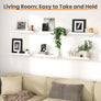 upsimples Floating Shelves for Wall, Wall Shelves for Decor Storage Set of 6, Wall Mounted Wood Shelves for Bedroom, Living Room, Bathroom, Kitchen, Picture Ledge Shelves, White