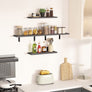 upsimples Floating Shelves for Wall Decor Storage, Wall Mounted Shelves Set of 5, Sturdy Small Wood Shelves with Metal Brackets Hanging for Bedroom, Living Room, Bathroom, Kitchen, Book, Gray