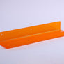 upsimples Clear Orange Acrylic Shelves for Wall Storage, 15" Acrylic Floating Shelves Wall Mounted, Kids Bookshelf, Display Ledge Wall Shelves for Bedroom, Living Room, Bathroom, Set of 6