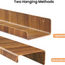upsimples Wood Grain Acrylic Shelves for Wall Storage, 15" Acrylic Floating Shelves Wall Mounted, Kids Bookshelf, Display Ledge Wall Shelves for Bedroom, Living Room, Bathroom, Kitchen, Set of 4