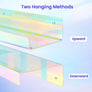 upsimples Iridescent Acrylic Shelves for Wall Storage, 15" Acrylic Floating Shelves, Kids Bookshelf, Nail Polish Holder, Perfume Display Wall Shelves for Bedroom, Living Room, Bathroom, Set of 6
