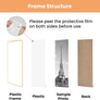 upsimples 12x16 Picture Frame Natural 3 Pack, Scratch-Proof Poster Frames 12 x 16 for Photo Gallery - Slide-In Strips, Horizontal or Vertical Wall Mounting
