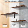 upsimples Floating Shelves for Wall Decor Storage, Dark Brown Wall Mounted Shelves Set of 8, Sturdy Small Wood Shelves Hanging for Bedroom, Living Room, Bathroom, Kitchen, Corner, Book