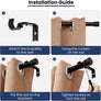 ENJOYBASICS Black Curtain Rods for Window 27 to 48 Inch, 1 Inch Heavy Duty Drapery Rod Set, Adjustable Small Curtain Rod with Brackets for Room Divider, Living Room, Bedroom, Door, Kitchen, Set of 2