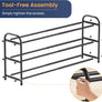 ENJOYBASICS Expandable Shoe Rack, 3 Tier Adjustable Shoe Organizer Shelf for Closet, Black Metal Free Standing Shoe Rack Storage for Small Space, Entryway