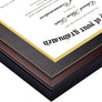 upsimples 11x22 Diploma Frame with Tassel Holder for 8.5x11 Certificate and 5x7 Photo with Black over Gold Mat, High Definition Glass, Mahogany with Gold Beads, 1 Pack