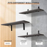upsimples Floating Shelves for Wall Decor Storage, Wall Mounted Shelves Set of 5, Sturdy Small Wood Shelves with Metal Brackets Hanging for Bedroom, Living Room, Bathroom, Kitchen, Book, Gray