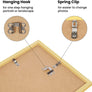 upsimples A4 Picture Frame Set of 5, Display Pictures 6x8 with Mat or 8.3x11.7 Without Mat, Wall Gallery Poster Frames, Gold