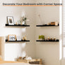 upsimples Floating Shelves for Wall, Wall Shelves for Decor Storage Set of 6, Wall Mounted Wood Shelf for Bedroom, Living Room, Bathroom, Kitchen, 23.6 inch Long Picture Ledge Shelf, Black