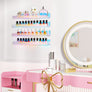 upsimples Iridescent Acrylic Shelves for Wall Storage, 15" Acrylic Floating Shelves, Kids Bookshelf, Nail Polish Holder, Perfume Display Wall Shelves for Bedroom, Living Room, Bathroom, Set of 4