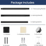 ENJOYBASICS 2 Pack Adjustable Spring Tension Curtain Rods 32 to 66 Inches, Stainless Steel Matte Black Shower Rod No Drilling for Window, Bathroom, Closet, Room Divider, 7/8" Diameter