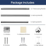 ENJOYBASICS 2 Pack Adjustable Spring Tension Curtain Rod 32 to 66 Inches, Stainless Steel Shower Rod No Drilling, 7/8" Tension Rod for Window, Bathroom, Closet, Room Divider, Chrome