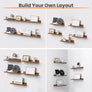 Floating Shelves, Upsimples Home Wood Shelf Wall Mounted, Set of 5, Brown