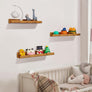 upsimples Wood Grain Acrylic Shelves for Wall Storage, 15" Acrylic Floating Shelves Wall Mounted, Kids Bookshelf, Display Ledge Wall Shelves for Bedroom, Living Room, Bathroom, Kitchen, Set of 4