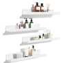upsimples 4 Pack Acrylic Shelves for Wall Storage, 15" Floating Bookshelves for Kids, Display Shelf Organizer for Bathroom, Bedroom, Living Room, Kitchen, Room Decor, White