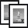 ENJOYBASICS 8x10 Picture Frame Black Poster Frame,Display Pictures 5x7 with Mat or 8x10 Without Mat,Wall Gallery Photo Frames,2 Pack
