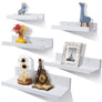 Upsimples Home Floating Shelves Wall Mounted Set of 5, Wall Mounted Wood Shelf for Bedroom, Living Room, Bathroom, Kitchen, Office, Sturdy Rustic Shelves 5 Different Sizes, White