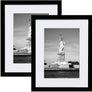 ENJOYBASICS 12x16 Picture Frame Black Poster Frame,Display Pictures 9x12 with Mat or 12x16 Without Mat,Wall Gallery Photo Frames,2 Pack