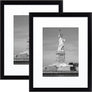 ENJOYBASICS 8.5x11 Picture Frame Black Poster Frame,Display Pictures 6x8 with Mat or 8.5x11 Without Mat,Wall Gallery Photo Frames,2 Pack