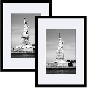 ENJOYBASICS A3 Picture Frame 11.7x16.5 Black Poster Frame,Display Pictures 8.3x11.7 with Mat or 11.7x16.5 Without Mat,Wall Gallery Photo Frames,2 Pack