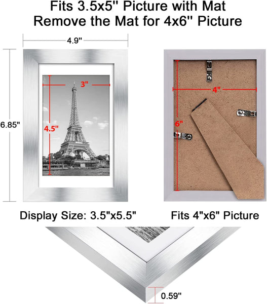 upsimples 4x6 Picture Frame Set of 10, Display Pictures 3.5x5 with