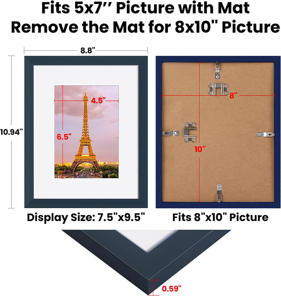 upsimples 8x10 Picture Frame Set of 3, Made of High Definition Glass f –  Upsimples Direct