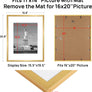 ENJOYBASICS 16x20 Picture Frame Gold Poster Frame, Display Pictures 11x14 with Mat or 16x20 Without Mat, Wall Gallery Photo Frames, 2 Pack