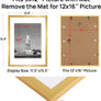 ENJOYBASICS 12x16 Picture Frame Gold Poster Frame, Display Pictures 9x12 with Mat or 12x16 Without Mat, Wall Gallery Photo Frames, 2 Pack