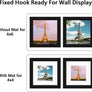 upsimples 6x6 Picture Frame Set of 3, Display Pictures 4x4 with Mat or 6x6 Without Mat, Multi Photo Frames Collage for Wall, Black
