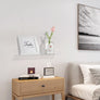 upsimples Clear Acrylic Shelves for Wall Storage, 15" Acrylic Floating Shelves Wall Mounted, Kids Bookshelf, Display Ledge Wall Shelves for Bedroom, Living Room, Bathroom, Kitchen, Set of 6