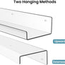 upsimples Clear Acrylic Shelves for Wall Storage, 15" Acrylic Floating Shelves Wall Mounted, Kids Bookshelf, Display Ledge Wall Shelves for Bedroom, Living Room, Bathroom, Kitchen, Set of 6