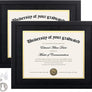 upsimples 11x14 Diploma Frame Certificate Degree Document Frame with High Definition Glass, 2 Pack Diploma Frames 8.5 x 11 with mat for Wall and Tabletop, Black Double Mat