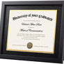 upsimples 11x14 Diploma Frame Certificate Degree Document Frame with High Definition Glass, 2 Pack Diploma Frames 8.5 x 11 with mat for Wall and Tabletop, Black Double Mat