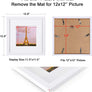 upsimples 12x12 Picture Frame Set of 3,Display Pictures 8x8 with Mat or 12x12 Without Mat,Multi Photo Frames Collage for Wall,White