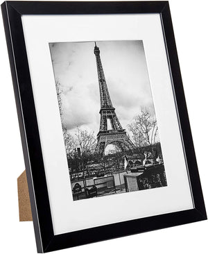 upsimples 8x10 Picture Frame Set of 10,Display Pictures 5x7 with Mat or 8x10 Without Mat,Multi Photo Frames Collage for Wall or Tabletop Display,Black