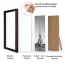 upsimples 8.5x11 Picture Frame Certificate Document Frame with High Definition Glass, 5 Pack Photo Frames for Wall and Table, Brown