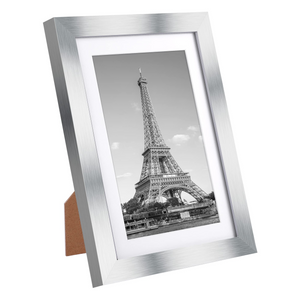 upsimples 5x7 Picture Frame Set of 10,Display Pictures 4x6 with Mat or 5x7 Without Mat,Multi Photo Frames Collage for Wall or Tabletop Display,Silver