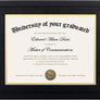 upsimples 11x14 Diploma Frame Certificate Degree Document Frame with High Definition Glass, 8.5 x 11 with mat for Wall and Tabletop, Black Double Mat, 1 Pack