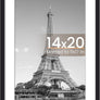 upsimples 14x20 Picture Frame, Display Pictures 11x17 with Mat or 14 x 20 Without, Wall Hanging Poster Frames, Black, 1 Pack