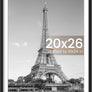 upsimples 20x26 Picture Frame, Display Pictures 18x24 with Mat or 20 x 26 Without, Wall Hanging Poster Frames, Black, 1 Pack