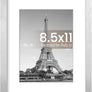 upsimples 8.5 By 11 Picture Frame, Display Pictures 6x8 with Mat or 8.5 x 11 Without, Wall Hanging Photo Frames, Silver, 1 Pack